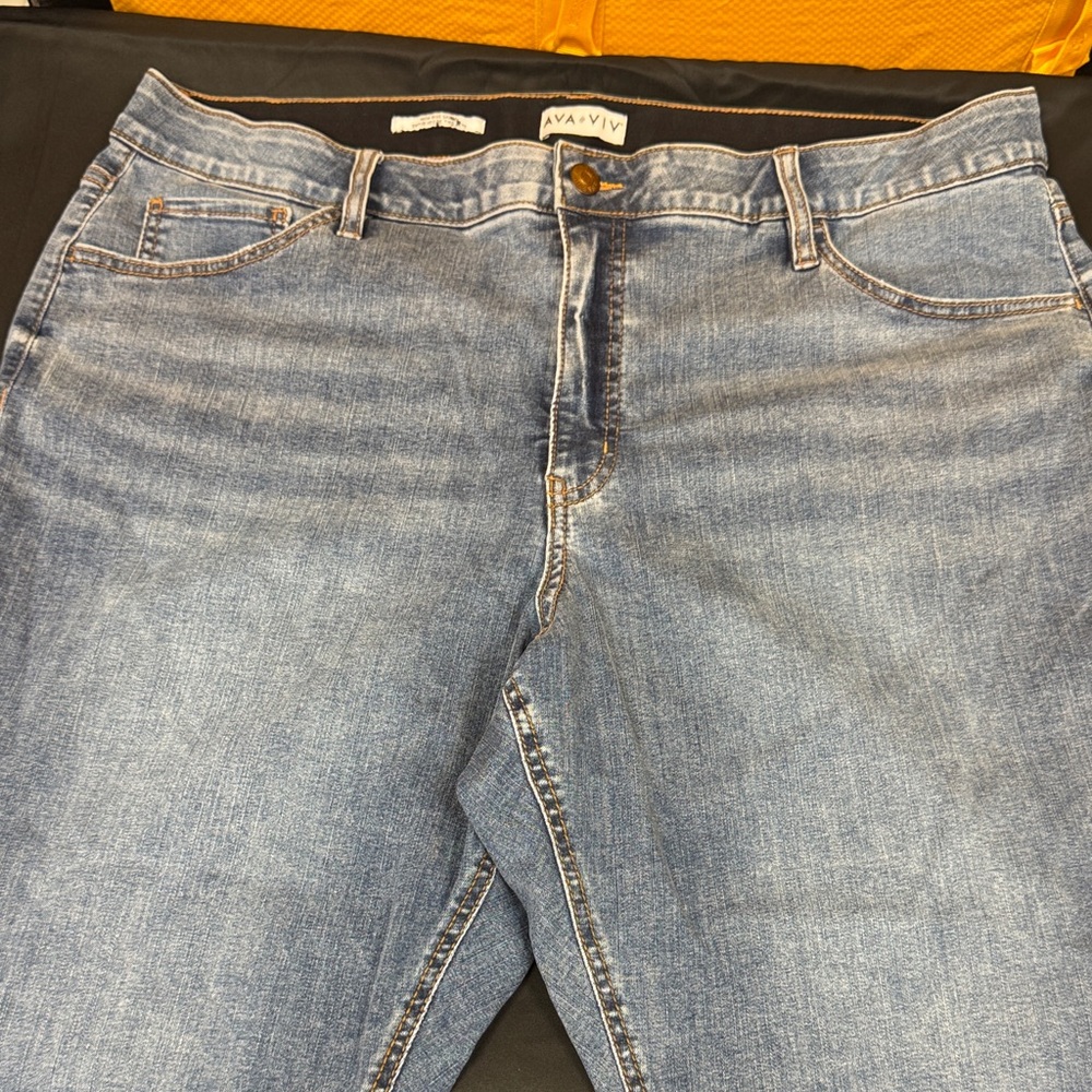 Ava & Viv Light Blue Denim Pants plus size comfortable jeans size 22 like new